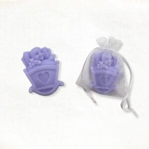 Baby in cradle soap in lilac