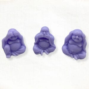 Buddha hear see & silence soap in lilac