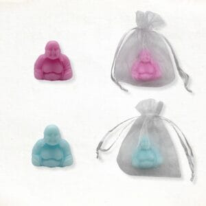 Boeddha kralen zeepje in roze en blauw