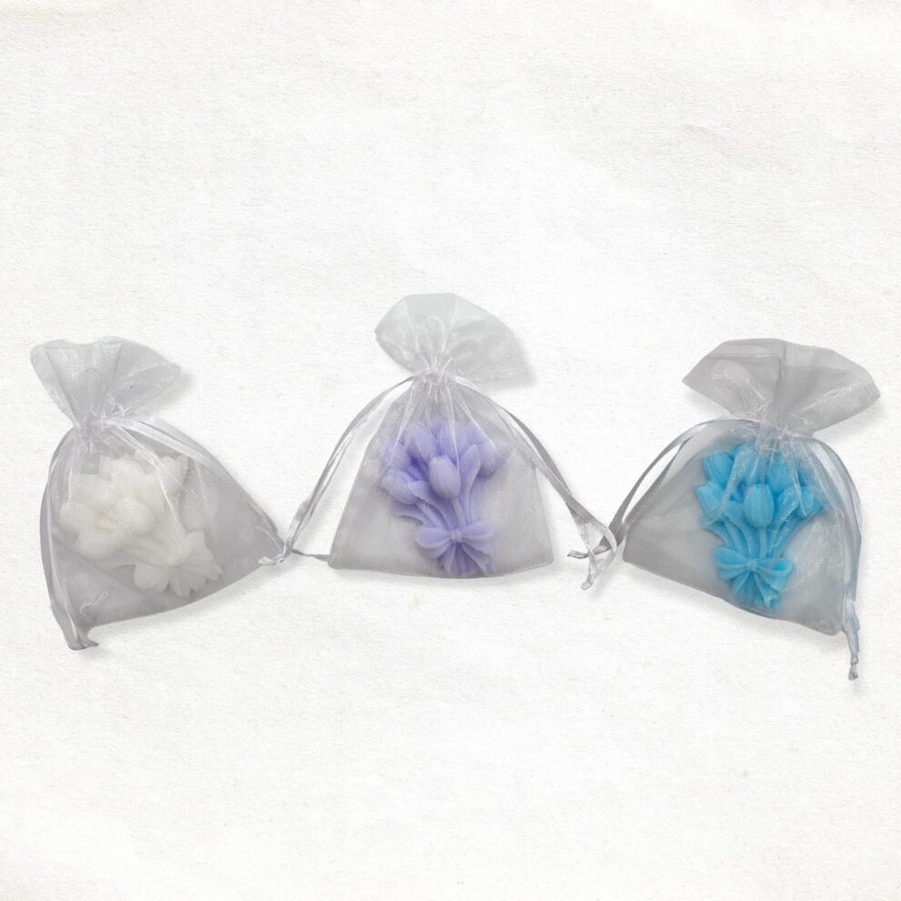 Bos tulpen zeepje in organza zakje