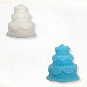 Bruidstaart zeepje in wit en blauw