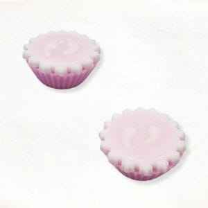 Cupcake baby feet soap in white and pink