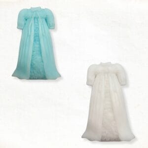 Doopjurk met split zeepje in wit en blauw