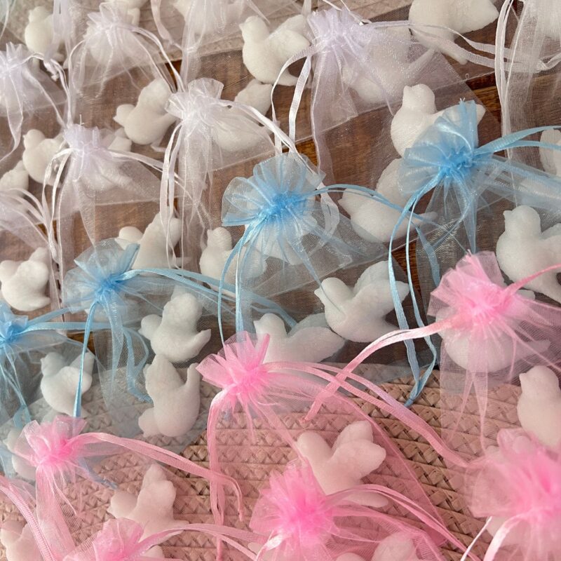 Dove soaps in organza bags