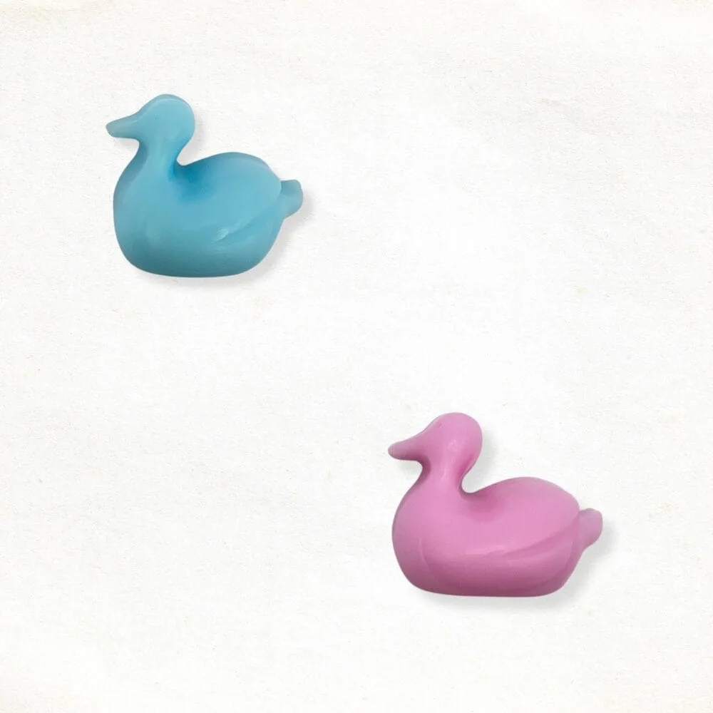 Eend dik zeepje in roze en blauw