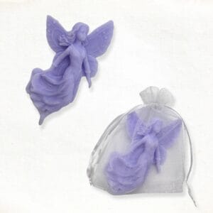 Angel with dress soap in lilac