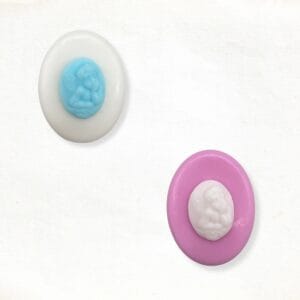 Engelen gastenzeepje in wit en roze