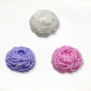 Large peony soap in white lilla and pink
