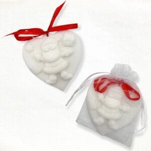 Heart with santa soap in white