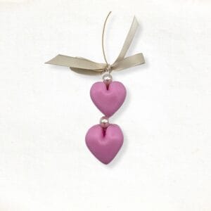 Heart ball soap pendant in pink