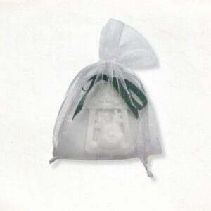 Christmas figure pendant soap in a white organza bag