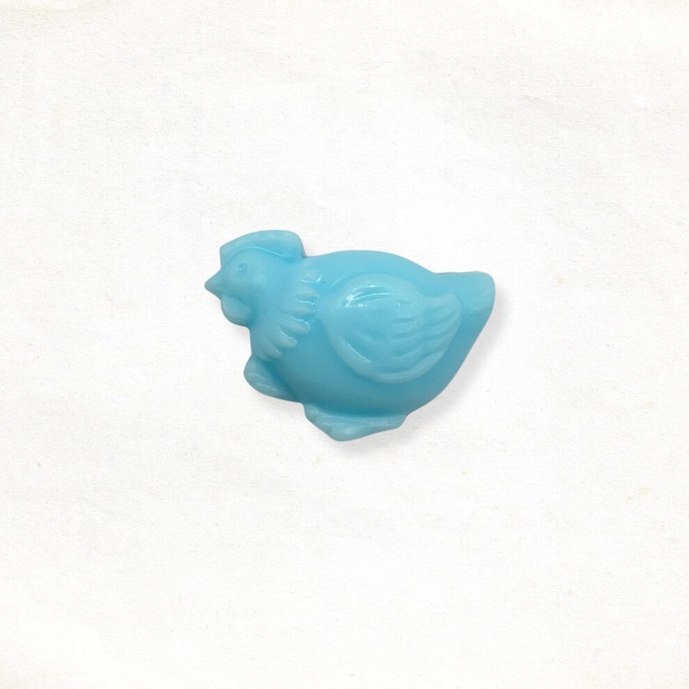 Kip zeepje in blauw
