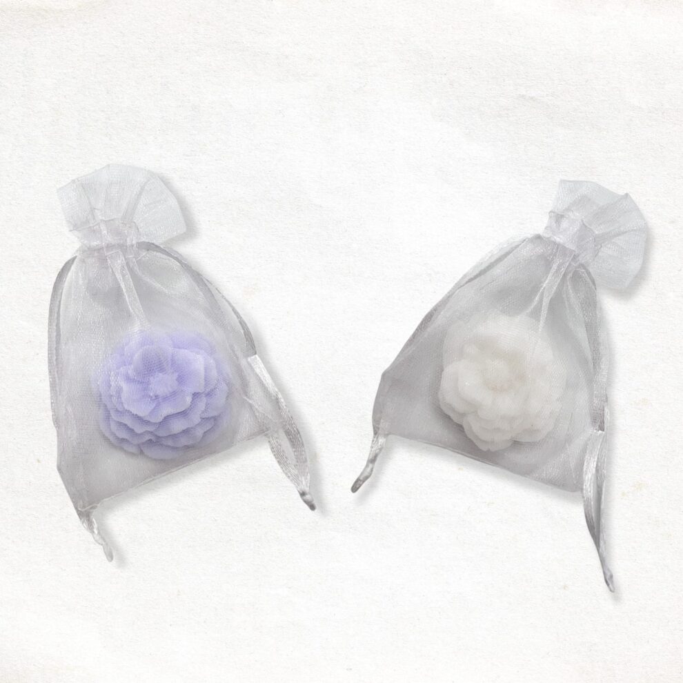 Klaproos zeepje in organza zakje