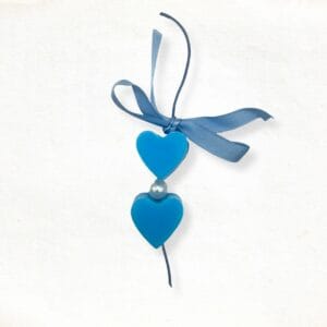 Klein hart zeephanger in blauw