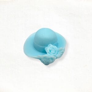 ladies hat with flowers soap in blue