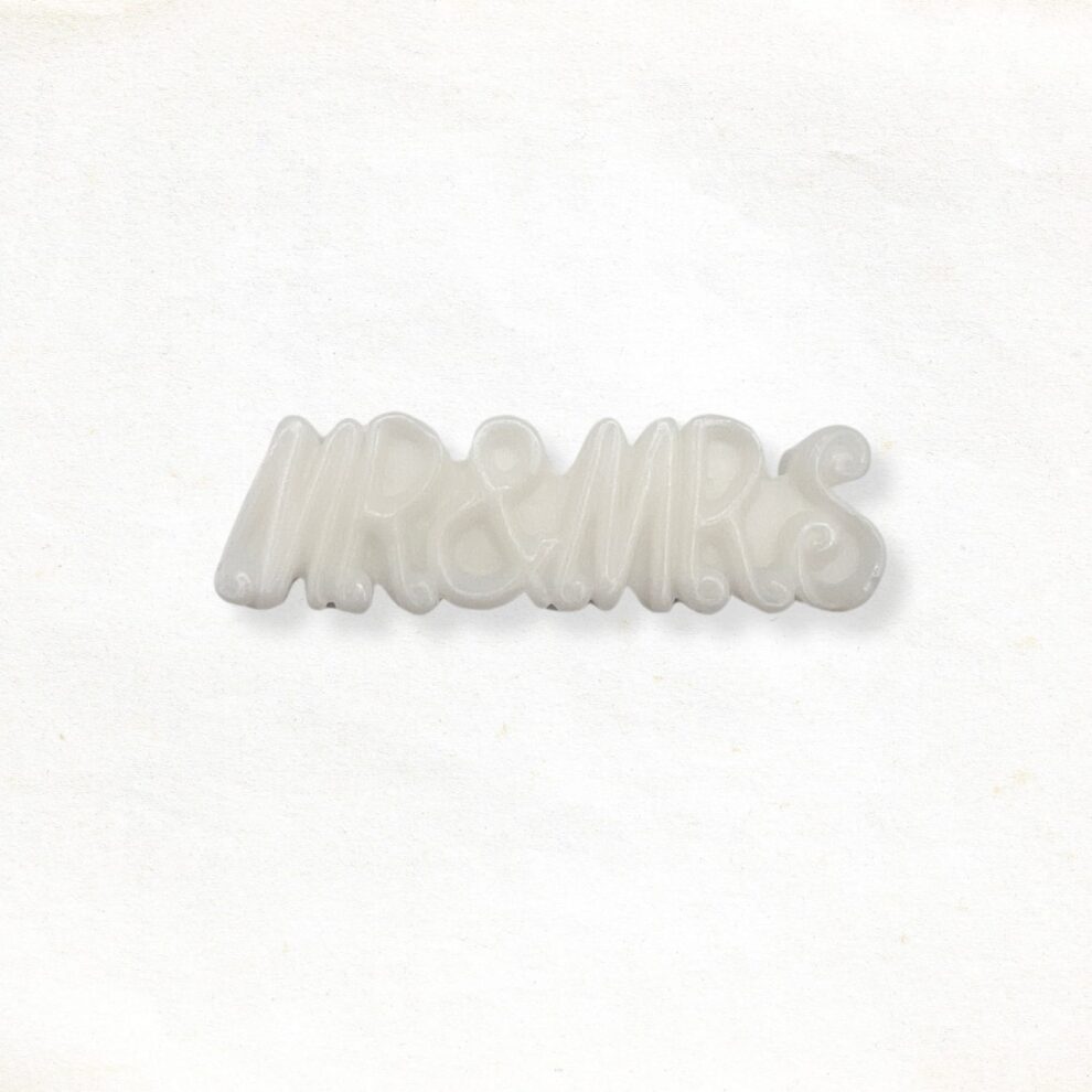 Sierletters Mr & Mrs zeepje in wit