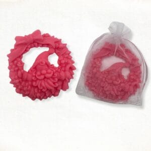 Wreath with Santa soap in red