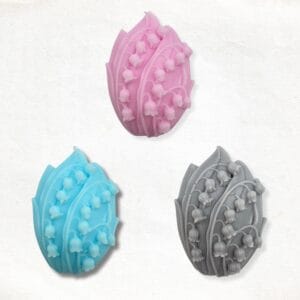 Lily of the valley soap in pink blue and gray