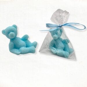 Leunend beer zeepje in blauw