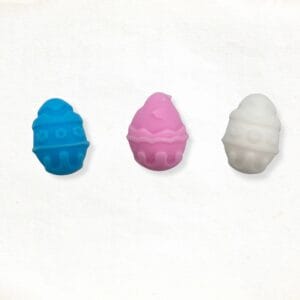 Easter egg soap in blue, pink and white