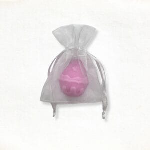 Easter egg soap in a pink organza bag