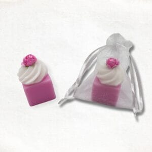 Petit four soap in pink
