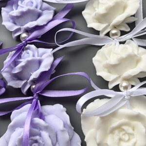 Rozen zeepketting in wit en lila