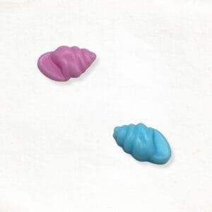 Schelp zeepje in roze en blauw