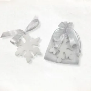 Sneeuwvlok zeepje in wit