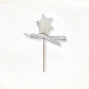 Star soap lollipop in white