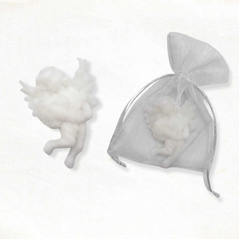 Flying angel soap in white