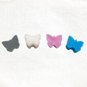 Butterfly small soap in colors gray, white, pink and blue