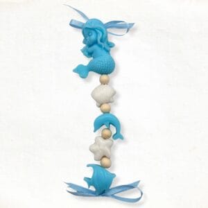 Mermaid soap chain in white and blue