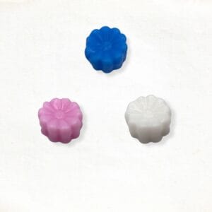 Sunflower soap in white, blue and pink
