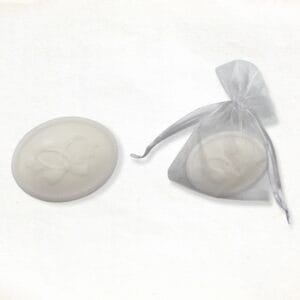 Oval with rings soap in white