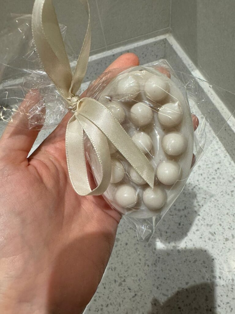 Massage soap in white