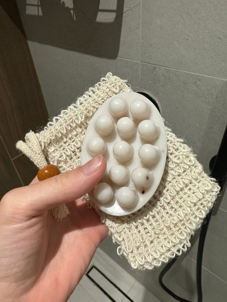 Massage soap in white