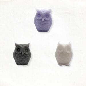 Owl 3D soap in white black and lilla