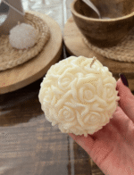 Large rose globe candle in white Large rose globe candle in white