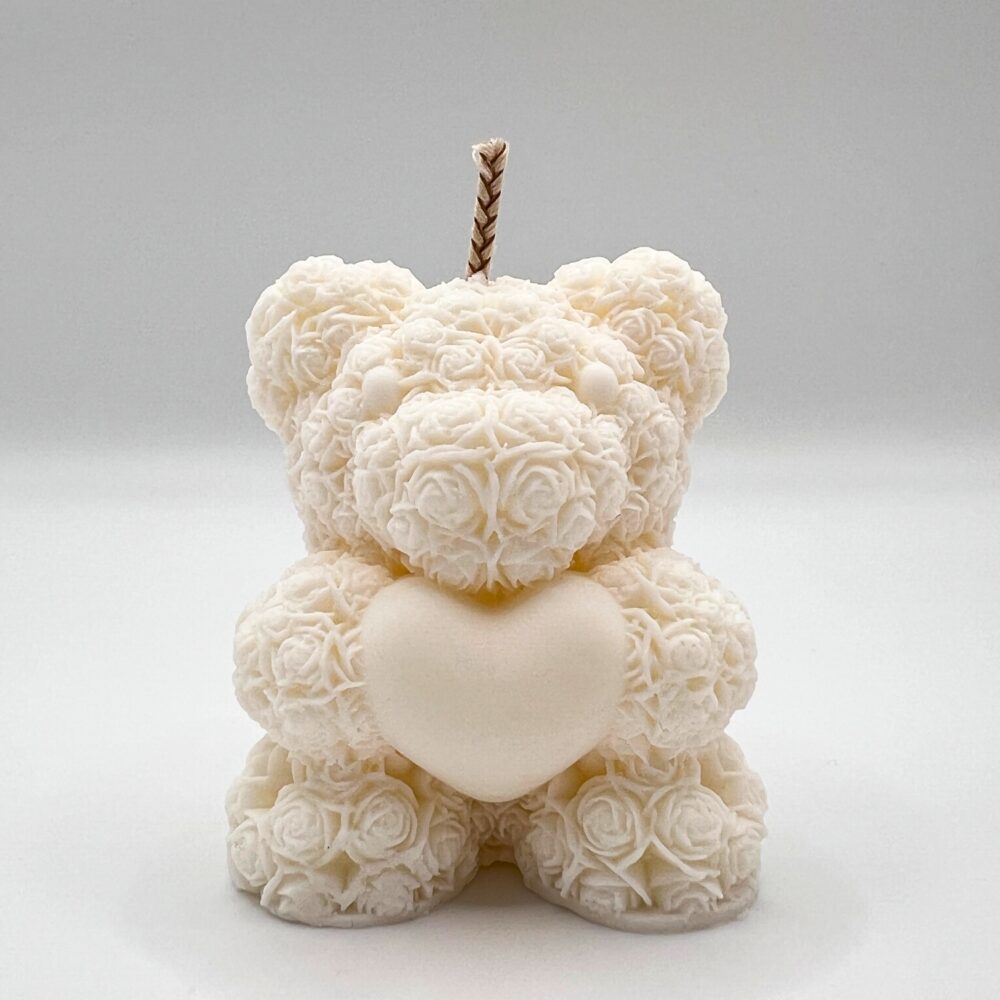 Rose bear small candle