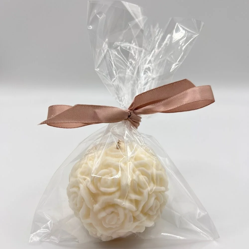 Kleine rozenbol kaars - Afbeelding 2