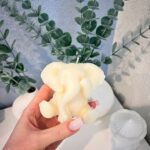 Olifant kaars in het wit