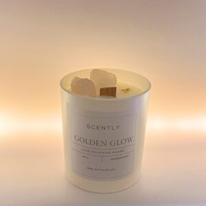Golden Glow Kaars met rozenkwarts