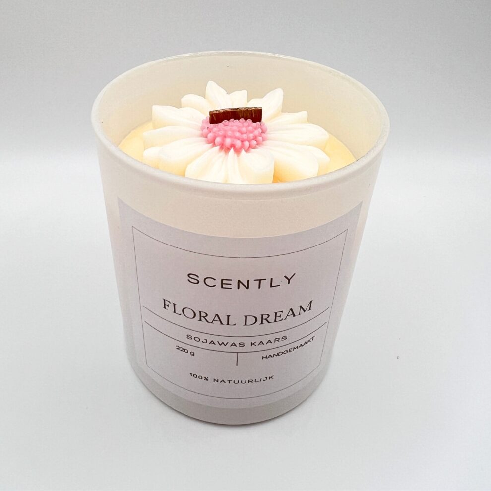 Floral dream kaars in wit