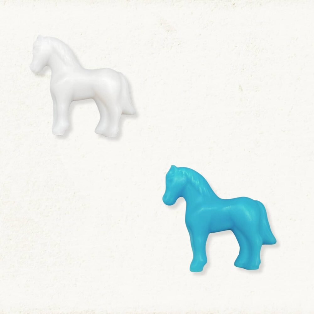 Horse soap in white and blue