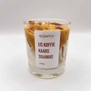 Iced coffee candle in white and brown