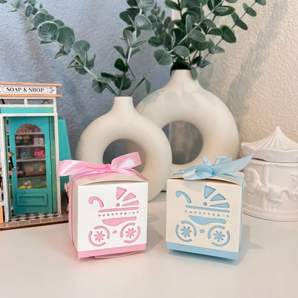 Baby doosje roze en blauw