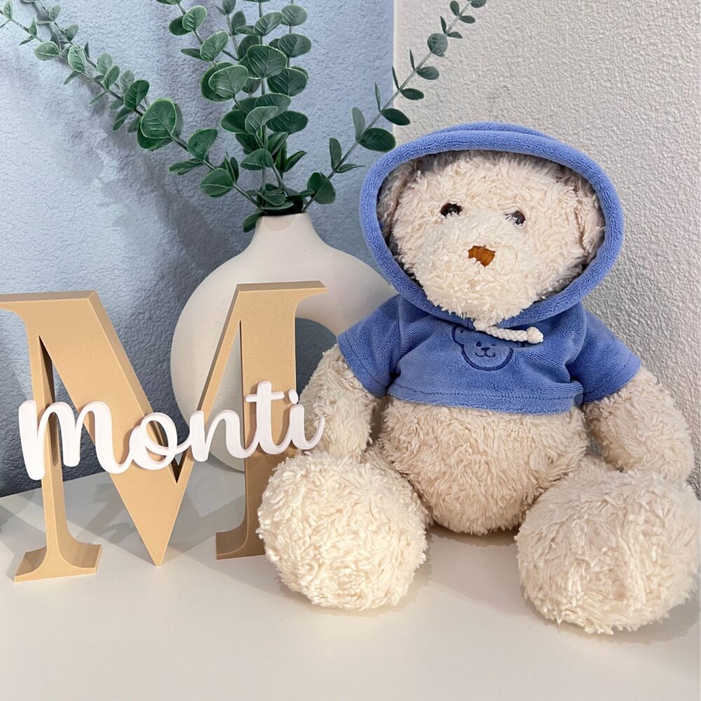 3D Naambordje met letter Monti in kleur beige