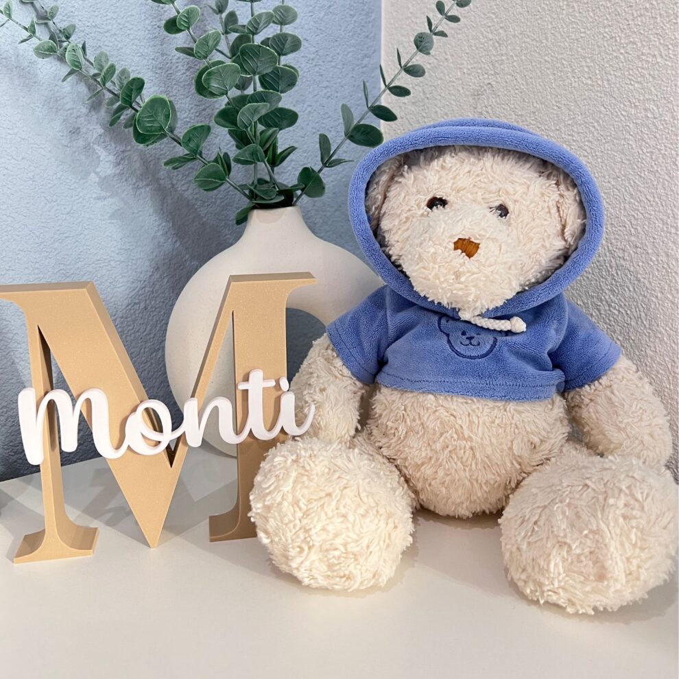 3D Naambordje met letter Monti in kleur beige