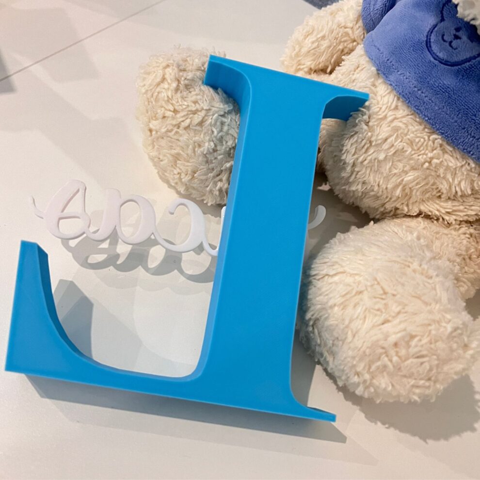 Naambordje blauw Lucas 3D baby